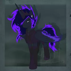 Size: 2000x2000 | Tagged: safe, artist:britishmindslave, artist:cocoamintwhimsy, derpibooru import, oc, oc:lord darkfire, unofficial characters only, alicorn, pony, male, mane of fire, solo