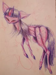 Size: 1280x1707 | Tagged: artist:sweetstrawberryblood, derpibooru import, pen drawing, safe, solo, traditional art, twilight sparkle