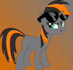 Size: 1024x982 | Tagged: safe, artist:fraziro, derpibooru import, oc, oc:sly, unofficial characters only, pony, unicorn, base used, food, glasses, green eyes, grey hair, orange, solo