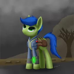 Size: 1600x1600 | Tagged: artist:titan2955, derpibooru import, fallout equestria, fallout equestria: project horizons, oc, oc:scotch tape, safe, solo, unofficial characters only