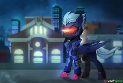 Size: 2100x1417 | Tagged: artist:redchetgreen, derpibooru import, overwatch, ponified, safe, signature, soldier 76, solo