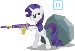 Size: 5180x3575 | Tagged: safe, artist:mtriton, derpibooru import, rarity, tom, pony, unicorn, the return of harmony, an-94, gun, rifle, simple background, solo, transparent background, vector, weapon