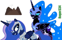 Size: 1628x1072 | Tagged: safe, artist:roger334, derpibooru import, nightmare moon, princess luna, alicorn, pony, fanfic, armor, inkscape, simple background, transparent background, vector