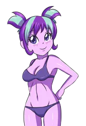 Size: 2269x3312 | Tagged: suggestive, artist:sumin6301, derpibooru import, starlight glimmer, equestria girls, belly button, bikini, blushing, breasts, busty starlight glimmer, cleavage, clothes, cute, equestria girls-ified, female, glimmerbetes, looking at you, pigtails, simple background, smiling, solo, swimsuit, transparent background