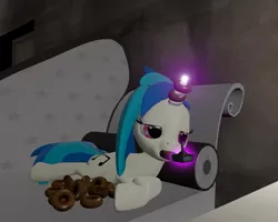 Size: 999x799 | Tagged: 3d, artist:soad24k, derpibooru import, donut, food, gmod, safe, vinyl scratch