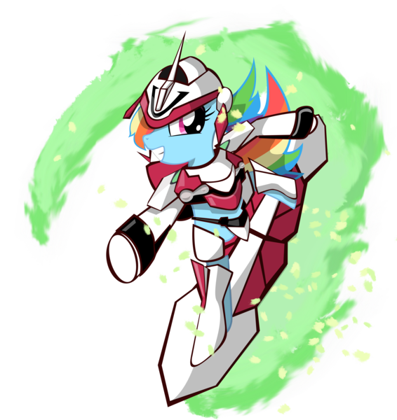 Size: 3500x3708 | Tagged: artist:rorycon, derpibooru import, eureka seven, mecha, nirvash, ponified, safe, solo, surfing