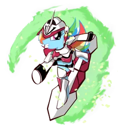 Size: 3500x3708 | Tagged: artist:rorycon, derpibooru import, eureka seven, mecha, nirvash, ponified, safe, solo, surfing