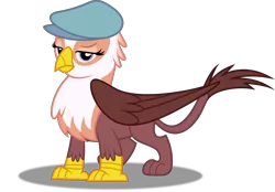 Size: 5000x3470 | Tagged: safe, artist:dashiesparkle, derpibooru import, gimme moore, gryphon, the lost treasure of griffonstone, absurd resolution, hat, newsboy hat, ponyscape, raised eyebrow, shopkeeper, simple background, solo, .svg available, transparent background, vector