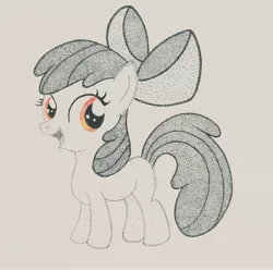 Size: 3200x3176 | Tagged: apple bloom, artist:thestipplebrony, derpibooru import, pointillism, safe, solo, stipple, traditional art