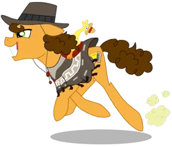 Size: 967x826 | Tagged: artist:crazynutbob, big grin, boneless, cheese sandwich, clothes, cowboy hat, derpibooru import, dust cloud, galloping, hat, poncho, safe, shadow