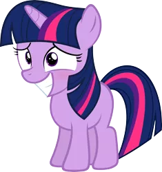 Size: 5650x6000 | Tagged: absurd resolution, artist:slb94, blank flank, blushing, cute, derpibooru import, embarrassed, filly, filly twilight sparkle, grin, nervous, safe, simple background, smiling, solo, squee, transparent background, twiabetes, twilight sparkle, vector, younger