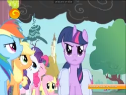 Size: 1024x768 | Tagged: safe, derpibooru import, official, screencap, applejack, fluttershy, pinkie pie, rainbow dash, rarity, twilight sparkle, pony, dragonshy, azerbaijan, azerbaijani, channel, cropped, dubbing, günəş tv, mane six