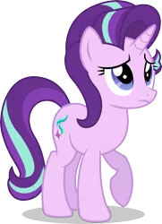 Size: 4898x6774 | Tagged: safe, artist:illumnious, derpibooru import, starlight glimmer, absurd resolution, adobe illustrator, .ai available, raised hoof, simple background, solo, transparent background, vector, worried