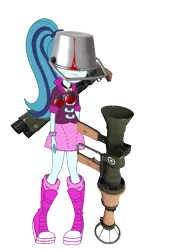 Size: 623x874 | Tagged: safe, artist:mit-boy, derpibooru import, edit, vector edit, sonata dusk, equestria girls, crossover, liberty launcher, simple background, soldier, team fortress 2, transparent background, vector