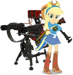 Size: 1101x1126 | Tagged: safe, artist:caliazian, derpibooru import, edit, vector edit, applejack, equestria girls, engiejack, engineer, simple background, solo, team fortress 2, transparent background, vector