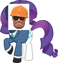 Size: 757x825 | Tagged: 1000 hours in ms paint, artist:smashinator, crossover, derpibooru import, edit, engineer, ms paint, rarispy, rarity, safe, simple background, spy, team fortress 2, transparent background, vector, vector edit