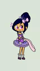 Size: 324x572 | Tagged: safe, artist:obeliskgirljohanny, derpibooru import, oc, oc:precious kitten, unofficial characters only, human, equestria girls, crossdressing, cupcake dress, humanized, jewelry, looking up, sash, solo, tiara