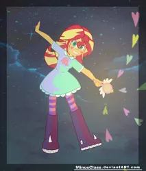 Size: 3945x4635 | Tagged: safe, artist:minusclass, derpibooru import, sunset shimmer, equestria girls, absurd resolution, clothes, cosplay, costume, crossover, cute, disney, magic wand, shimmerbetes, smiling, solo, star butterfly, star vs the forces of evil