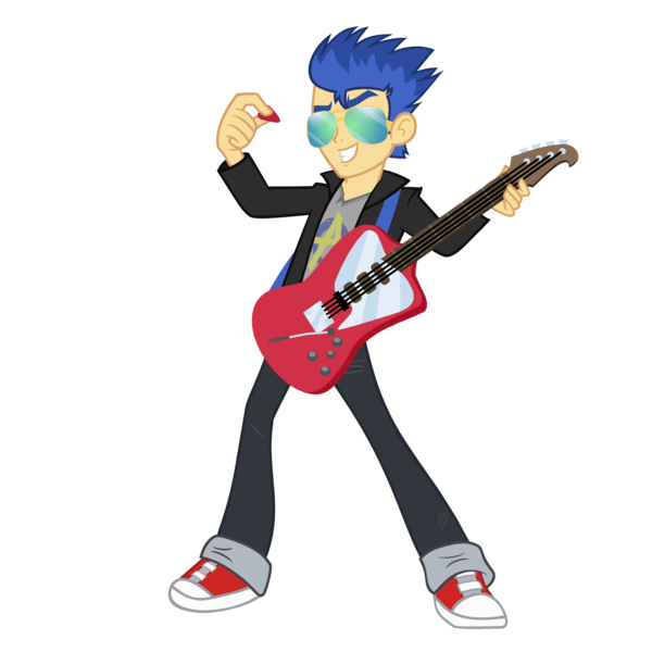 Size: 3000x3000 | Tagged: safe, artist:darthlena, derpibooru import, flash sentry, equestria girls, clothes, electric guitar, guitar, guitar pick, pants, shoes, simple background, solo, sunglasses, transparent background