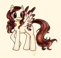 Size: 900x857 | Tagged: safe, artist:angelicmodivation, derpibooru import, oc, oc:chickadee, unofficial characters only, pegasus, pony, solo, traditional art