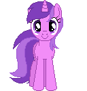 Size: 128x133 | Tagged: safe, artist:onil innarin, derpibooru import, amethyst star, pony, c:, female, looking at you, mare, pixel art, solo