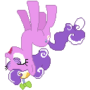 Size: 128x128 | Tagged: safe, artist:onil innarin, derpibooru import, screwball, pony, the cutie re-mark, female, mare, pixel art, solo, upside down