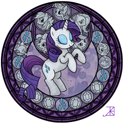 Size: 1600x1600 | Tagged: applejack, artist:akili-amethyst, derpibooru import, dive to the heart, fluttershy, kingdom hearts, opalescence, pinkie pie, rainbow dash, rarity, safe, spike, stained glass, sweetie belle, twilight sparkle