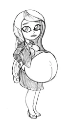 Size: 400x688 | Tagged: safe, artist:mlp-pregnancy-is-magic, derpibooru import, princess cadance, equestria girls, dean cadance, monochrome, pregnant, pregnant equestria girls