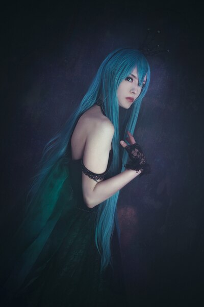 Size: 1440x2160 | Tagged: artist:renshuher, clothes, cosplay, costume, derpibooru import, dress, human, irl, irl human, photo, queen chrysalis, safe, solo