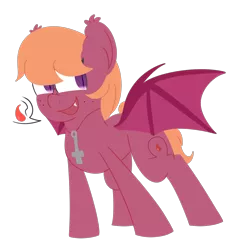 Size: 1280x1316 | Tagged: safe, artist:mr-degration, derpibooru import, oc, oc:capillary, unofficial characters only, bat pony, pony, bat pony oc, cross of st peter, pictogram, simple background, solo, speech bubble, transparent background