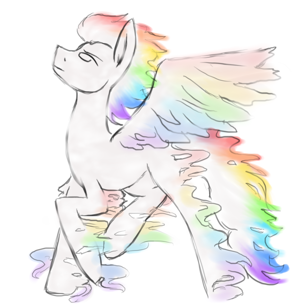 Size: 4044x4252 | Tagged: absurd resolution, artist:apple-crumbler, cloud pony, derpibooru import, rainbow hair, safe, solo