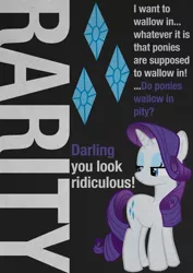 Size: 2480x3508 | Tagged: artist:skeptic-mousey, derpibooru import, poster, quote, rarity, safe, solo, typography