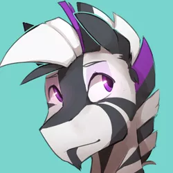 Size: 3000x3000 | Tagged: artist:glacierponi, avatar, derpibooru import, oc, oc:alhazred, portrait, safe, smiling, solo, unofficial characters only, zebra