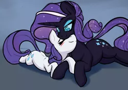 Size: 3396x2393 | Tagged: safe, artist:elzzombie, artist:yoditax, derpibooru import, nightmare rarity, rarity, pony, unicorn, bedroom eyes, blushing, collaboration, cuddling, cute, duality, eyes closed, female, mare, nicemare rarity, nightmare rararararara, paradox, raribetes, self ponidox, selfcest, shipping, simple background, smiling, snuggling, wavy mouth