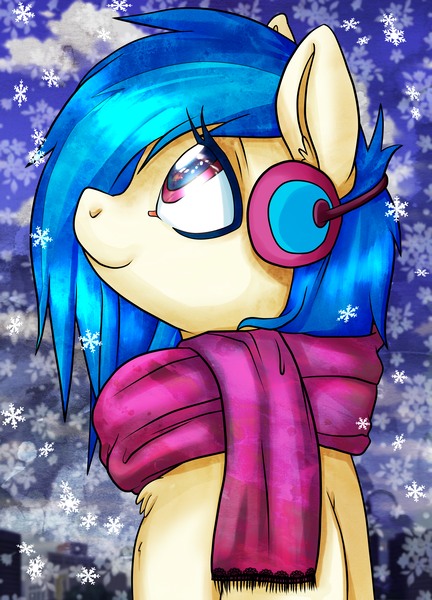 Size: 4265x5930 | Tagged: absurd file size, absurd resolution, artist:buttercupsaiyan, derpibooru import, female, missing horn, safe, solo, vinyl missing her horn, vinyl scratch