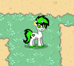 Size: 724x649 | Tagged: safe, derpibooru import, oc, oc:emerald gloom, unofficial characters only, pony, unicorn, pony town, cutie mark, ear piercing, freckles, green eyes, piercing, tongue out