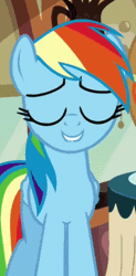 Size: 235x477 | Tagged: safe, derpibooru import, screencap, rainbow dash, pegasus, pony, mmmystery on the friendship express, animated, cropped, cute, dashabetes, hnnng, lip bite, looking at you, nervous, solo, weapons-grade cute