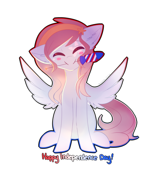 Size: 3105x3624 | Tagged: safe, artist:kurochhi, derpibooru import, oc, unofficial characters only, pegasus, pony, 4th of july, firecracker, solo