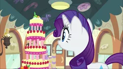 Size: 1920x1080 | Tagged: safe, derpibooru import, screencap, rarity, pony, mmmystery on the friendship express, rarity looking at food, solo