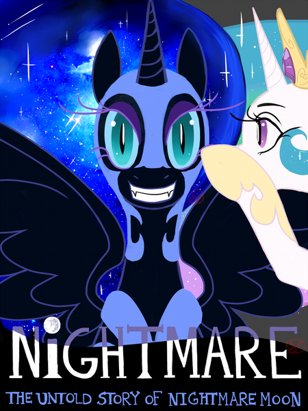 Size: 750x1000 | Tagged: artist:ryuredwings, crossover, derpibooru import, nightmare moon, princess celestia, safe, wicked