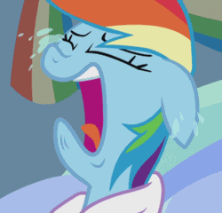 Size: 341x328 | Tagged: safe, derpibooru import, screencap, rainbow dash, pony, tanks for the memories, animated, cropped, crying, open mouth, rainbow dash is best facemaker, solo