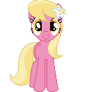Size: 128x133 | Tagged: safe, artist:onil innarin, derpibooru import, lily, lily valley, pony, c:, female, looking at you, mare, pixel art, solo