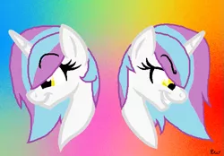 Size: 581x404 | Tagged: safe, derpibooru import, oc, oc:violett bass, unofficial characters only, pony, unicorn, base used, cute, good vs evil, two sides