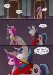 Size: 2480x3508 | Tagged: artist:oouichi, candlelight, clothes, comic, comic:the honeymoon, derpibooru import, dialogue, dress, female, lip bite, magic, male, mounting, princess cadance, shining armor, shiningcadance, shipping, speech bubble, straight, suggestive, telekinesis, wedding dress