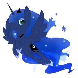 Size: 945x945 | Tagged: artist:jisuppe, derpibooru import, flying, princess luna, safe, simple background, solo, transparent background, watermark