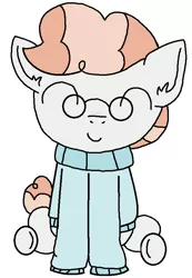 Size: 562x812 | Tagged: artist:thefanficfanpony, clothes, cute, derpibooru import, eyes closed, glasses, safe, solo, svenabetes, svengallop, sweater, when he smiles