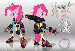 Size: 1024x692 | Tagged: armor, artist:satv12, derpibooru import, jump pack, mecha, pinkie pie, powered exoskeleton, safe, solo