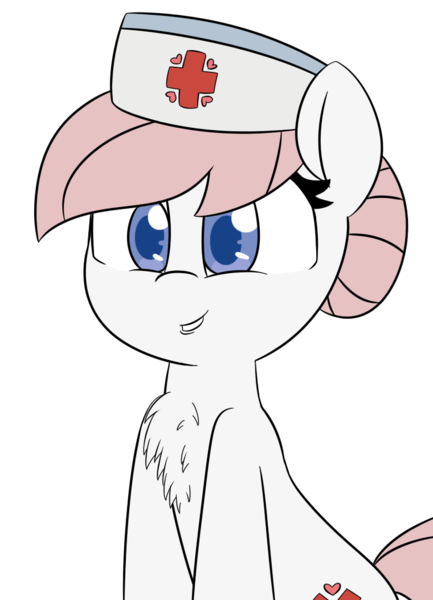 Size: 760x1052 | Tagged: safe, artist:lockheart, derpibooru import, nurse redheart, earth pony, pony, chest fluff, cute, female, heartabetes, mare, simple background, smiling, solo, transparent background