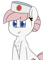 Size: 760x1052 | Tagged: safe, artist:lockheart, derpibooru import, nurse redheart, earth pony, pony, chest fluff, cute, female, heartabetes, mare, simple background, smiling, solo, transparent background