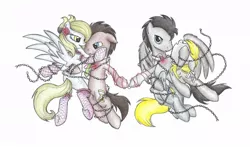 Size: 1024x604 | Tagged: safe, artist:islamilenaria, derpibooru import, derpy hooves, doctor whooves, time turner, pegasus, pony, bedeviled-derpy, chains, discord whooves, doctorderpy, female, male, mare, shipping, straight